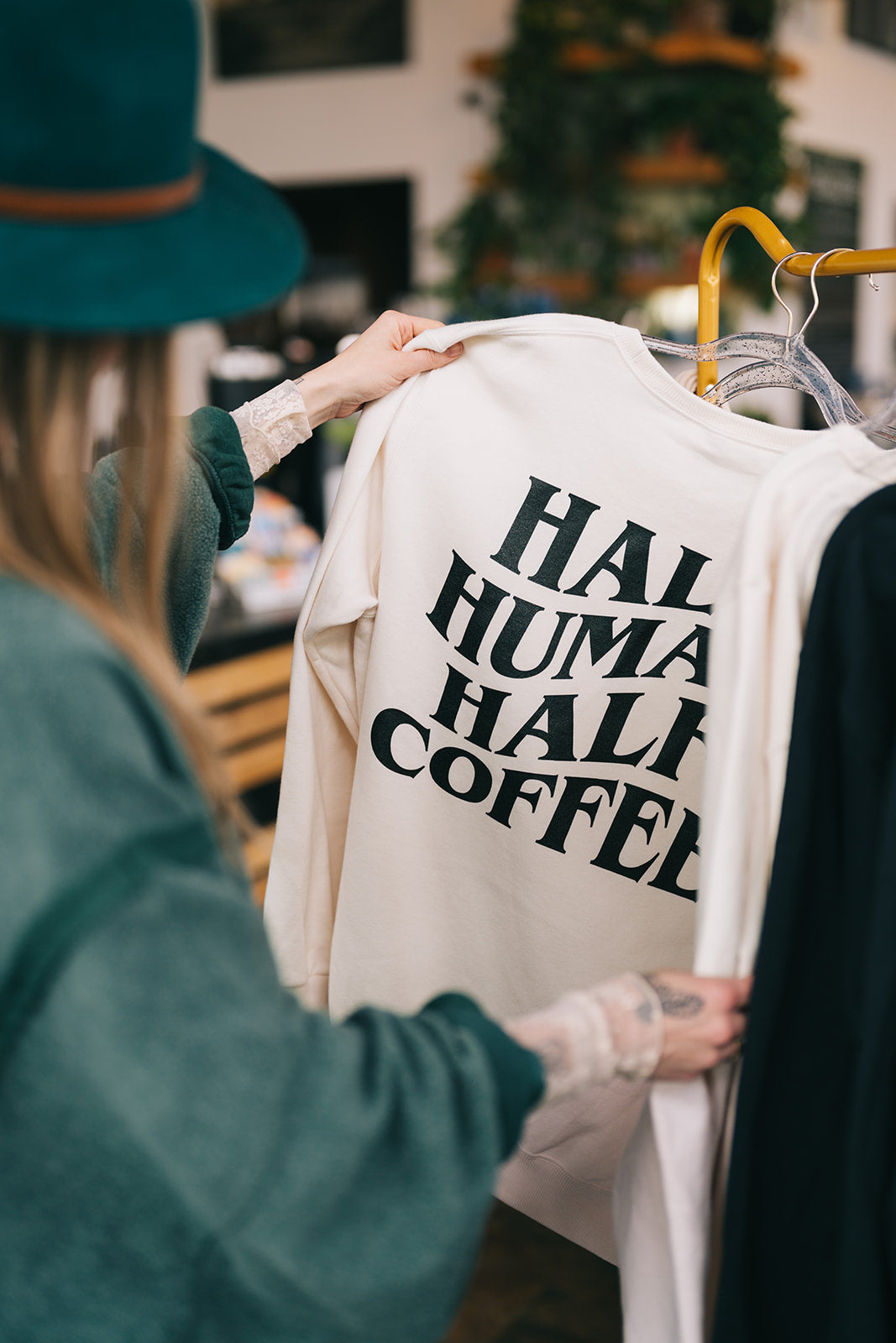 Half Human Half Coffee Crewneck