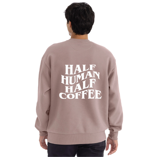 Half Human Half Coffee Crewneck, Haze Purple