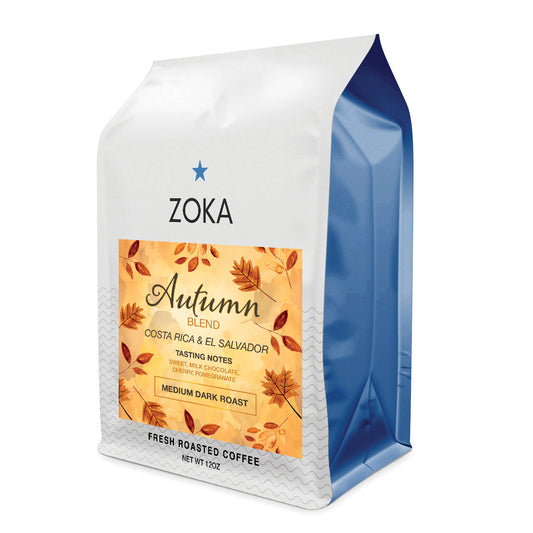 Zoka's 12 oz Autumn Blend bag of coffee