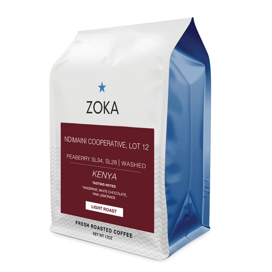 Bag of Kenya Peaberry coffee